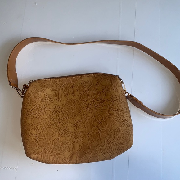 Mellow World Vegan Leather Bag Crossbody Floral Brown - Picture 1 of 8